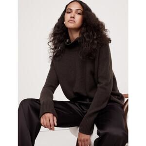 Banana Republic Oversized Cashmere Turtleneck Sweater Chocolate Size Small